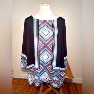 Rose + Olive Boho 3/4 Sleeve Chiffon Blouse